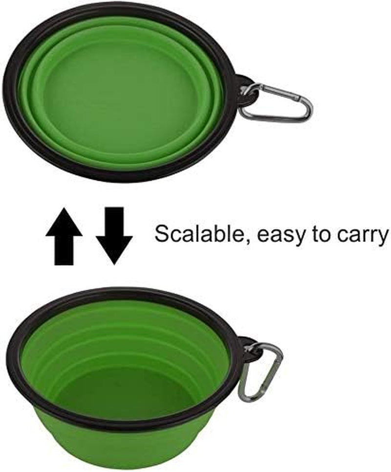 Large Collapsible Dog Bowls, 34Oz Travel Water Food Bowls Portable Foldable Collapse Dishes with Carabiner Clip for Traveling, Hiking, Walking, 2 Pack