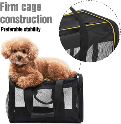 Scratchme Pet Travel Carrier Soft Sided Portable Bag for Cats, Small Dogs, Kittens or Puppies, Collapsible, Durable, Airline Approved, Travel Friendly, Carry Your Pet with You Safely and Comfortably