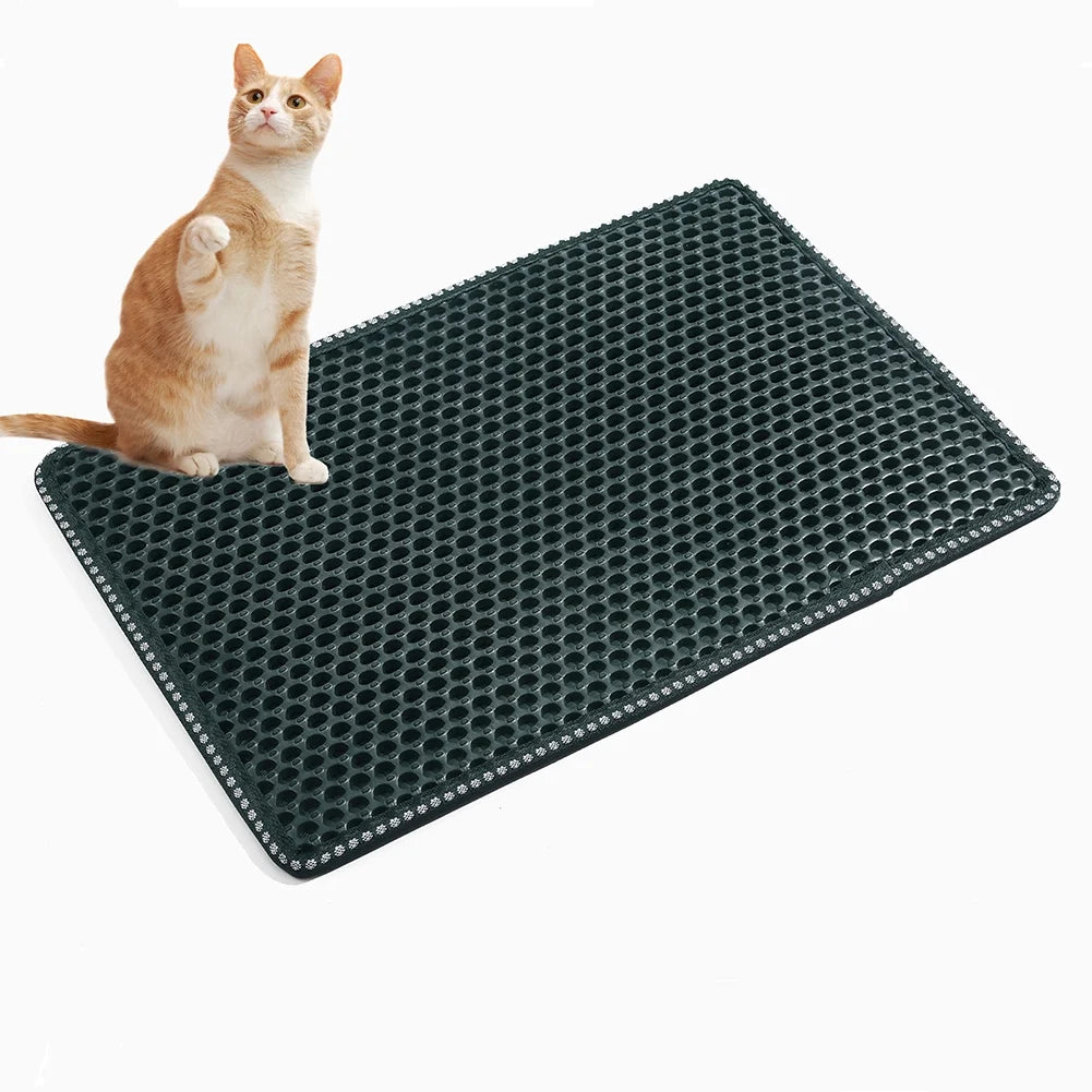 Double Layer anti Tracking Waterproof Cat Litter Trapping Mat Green