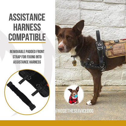 Service Dog Harness No-Pull Dog Harness Adjustable Comfort Pet Dog Vest Harness for Outdoor Walking (Black, Long Version)