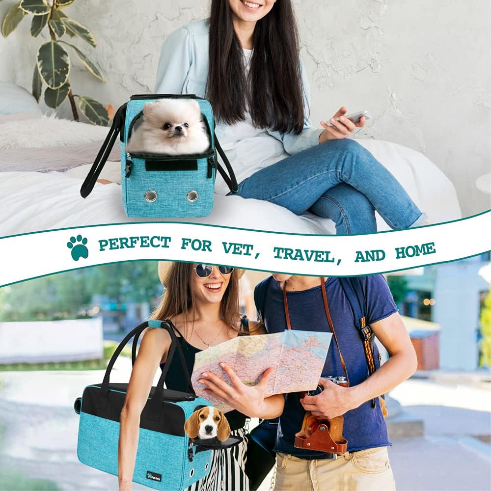 Airline Approved Dog Purse Carrier | Soft-Sided Pet Carrier for Small Dog, Cat, Puppy, Kitten | Portable Stylish Pet Travel Handbag | Ventilated Breathable Mesh, Sherpa Bed