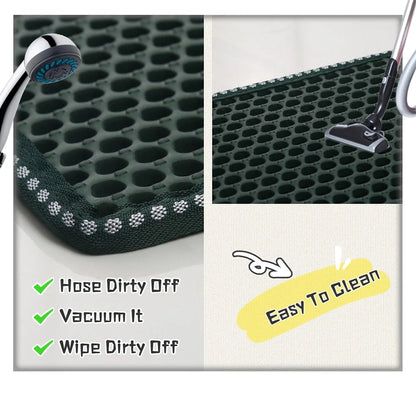 Double Layer anti Tracking Waterproof Cat Litter Trapping Mat Green