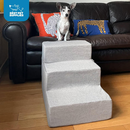 Foldable Pet Steps or Stairs with Certipur-Us Certified Foam for Dogs and Cats by