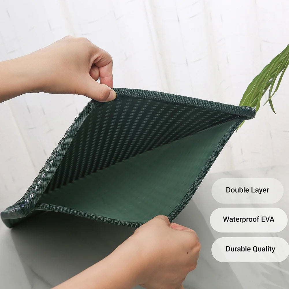 Double Layer anti Tracking Waterproof Cat Litter Trapping Mat Green