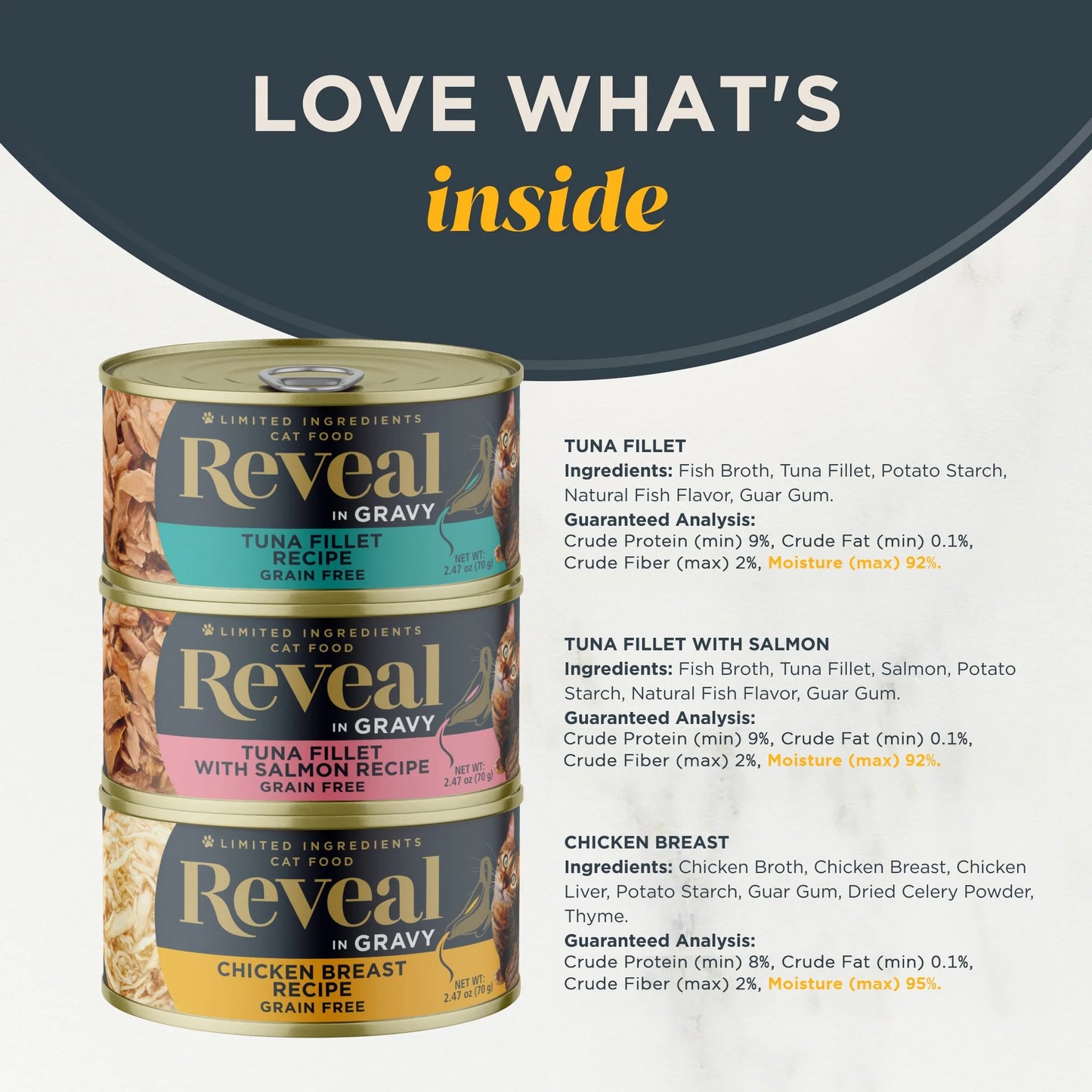 Reveal Natural Wet Cat Food, Fish & Chicken in Gravy Variety Pack, 12 X 2.47 Oz Cans