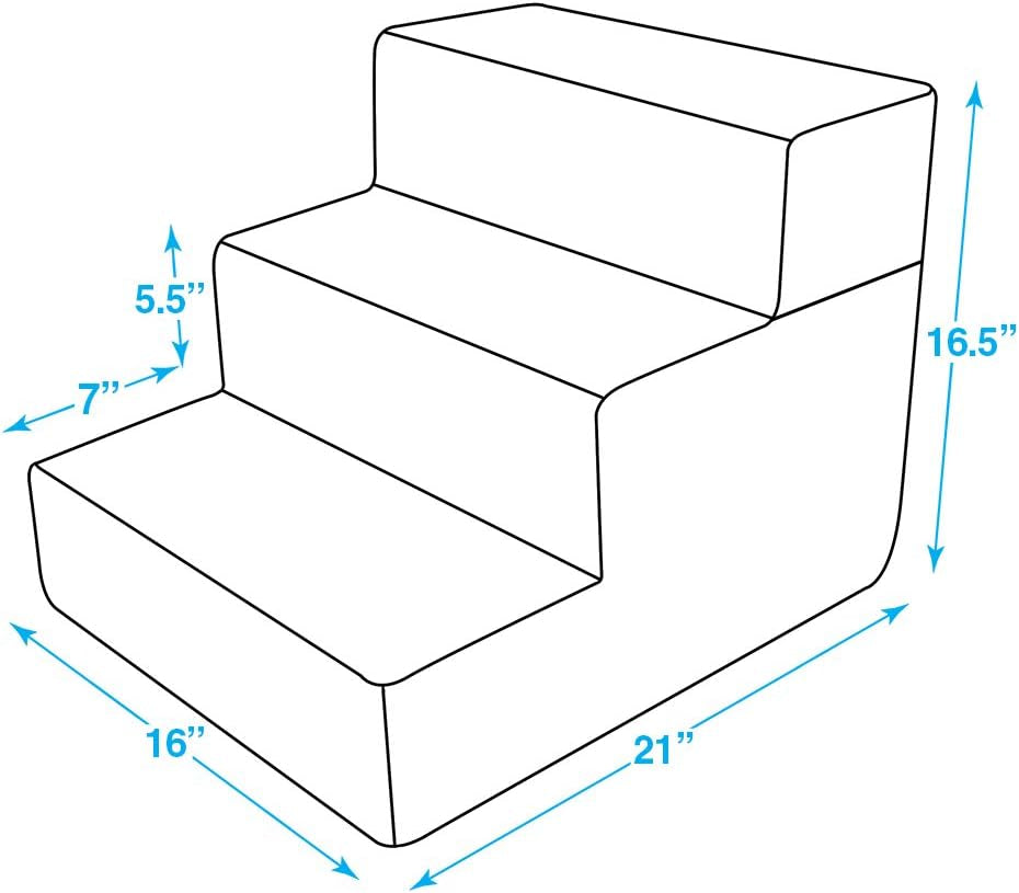 Foldable Pet Steps or Stairs with Certipur-Us Certified Foam for Dogs and Cats by