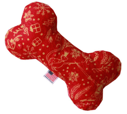 Pet and Dog Plush 6" Bone Toy, "Happy Holidays Group" (Available in 6 Different Pattern Options!)