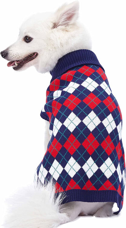 4 Patterns Nordic Fair Isle Snowflake Interlock Dog Sweater and Matching Sweater for Pet Lover