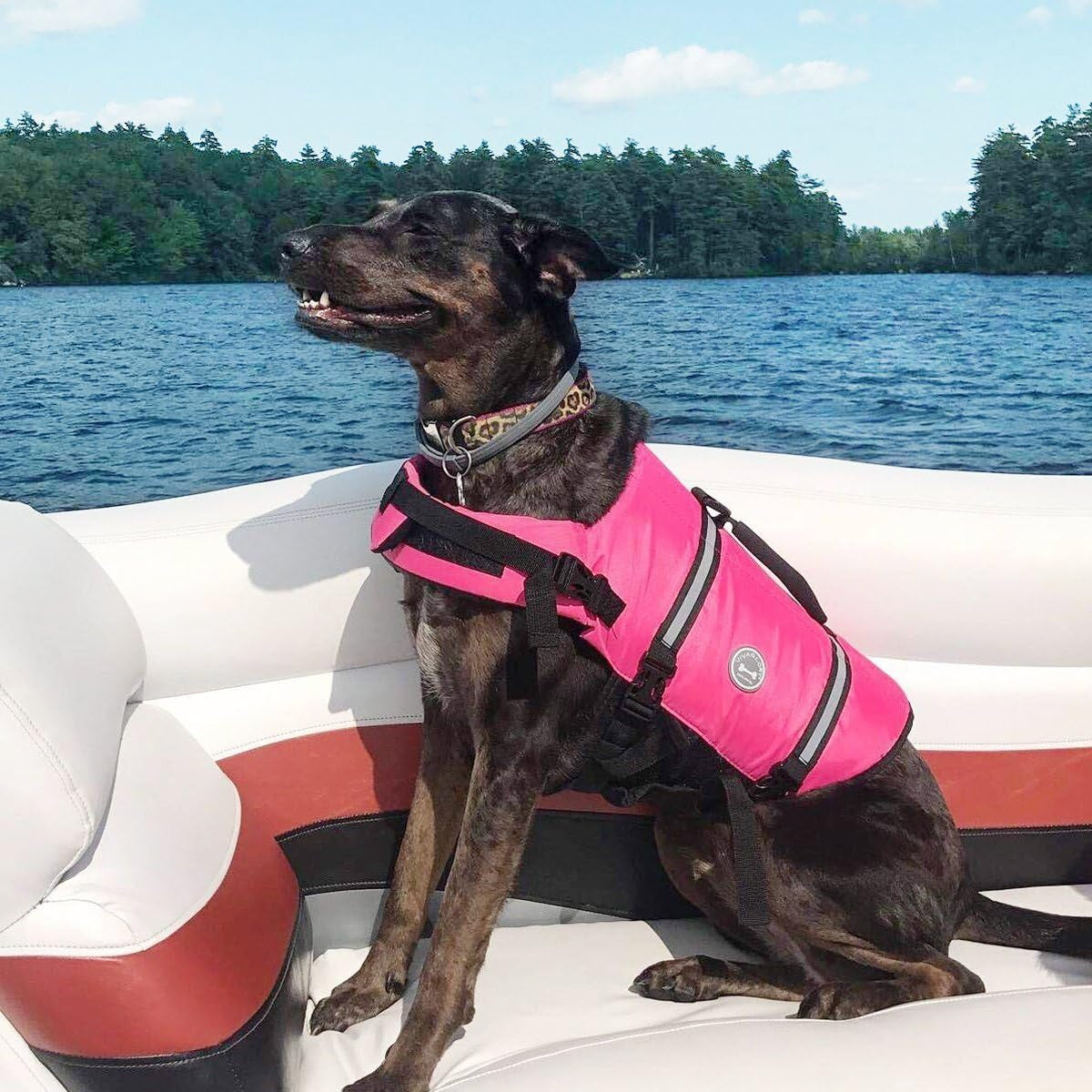 Ripstop Dog Life Vest, Reflective & Adjustable Life Jacket for Dogs with Rescue Handle for Swimming & Boating